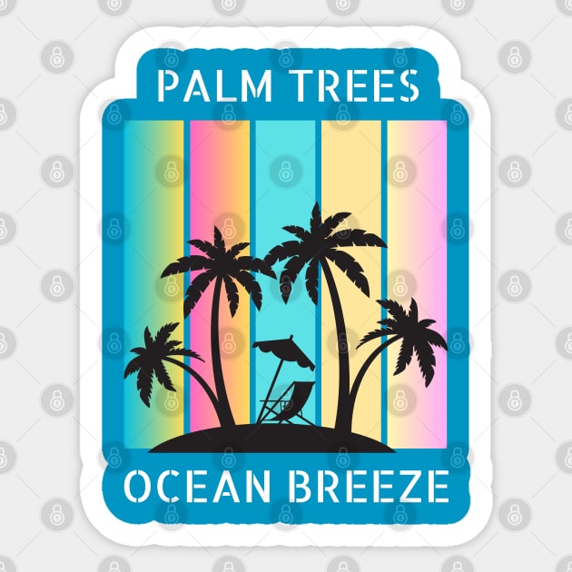 Palm Trees, Ocean Breeze, Beach Day Sticker by BasicallyBeachy
